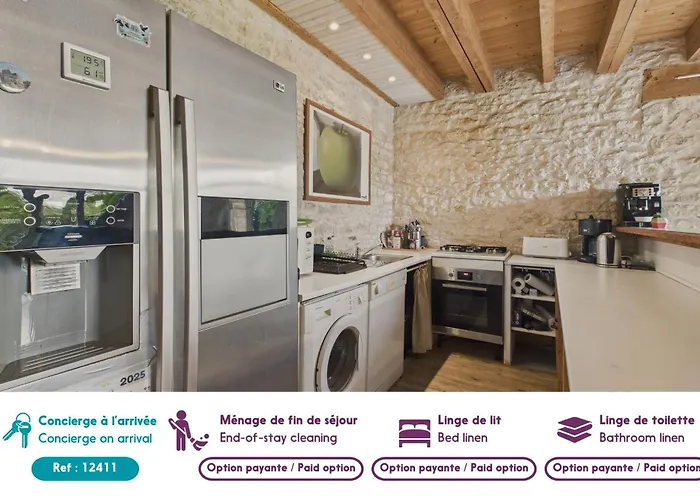 Maison Authentique En Pierre Pour 7 Avec Jardin Hébergement de vacances Saint-Vincent-sur-Jard